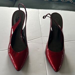 Jessica Simpson Ruby Red Red Slingback Heels 8 B 38 Oz